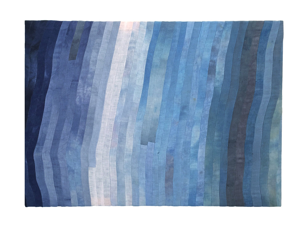 Kelie Bowman  Noise 3, 2016 Dye and thread on linen 14.5 x 33"