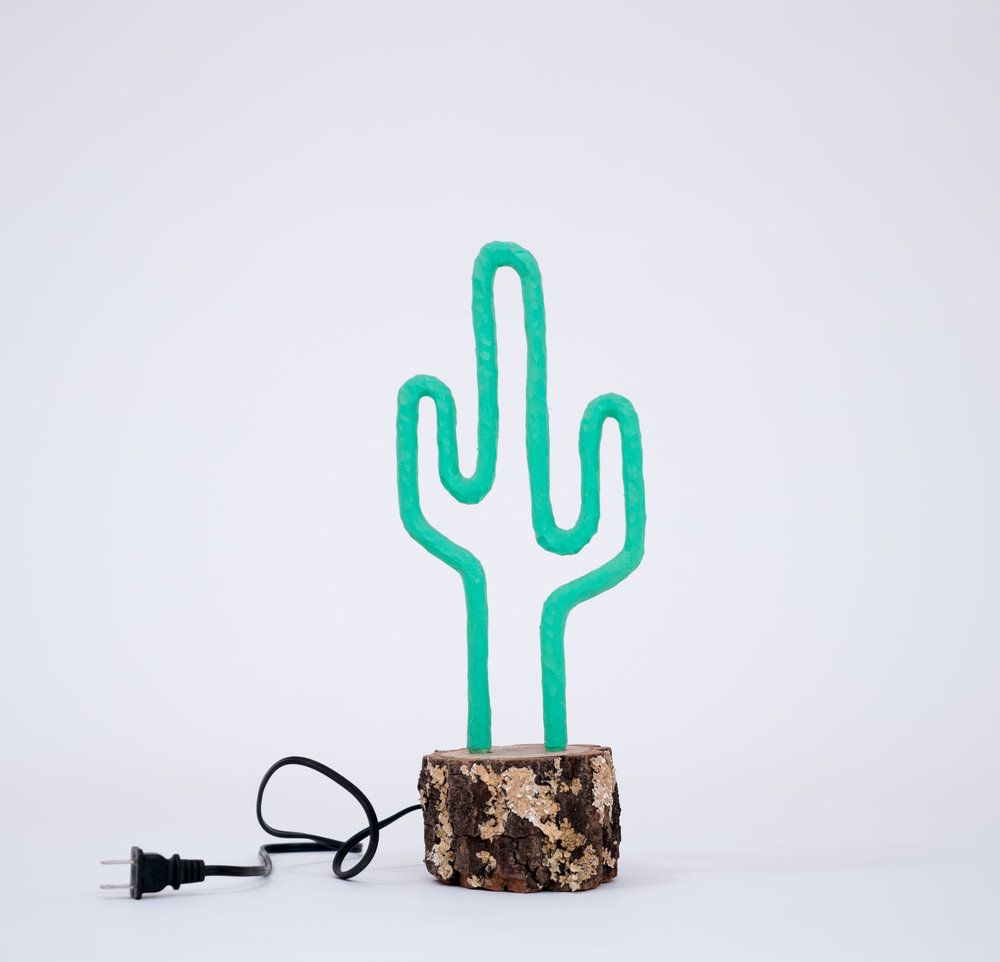 BRENT OWENS - Lone CactusWood, acrylic lacquer, cord and plug13.5 x 6 x 4”