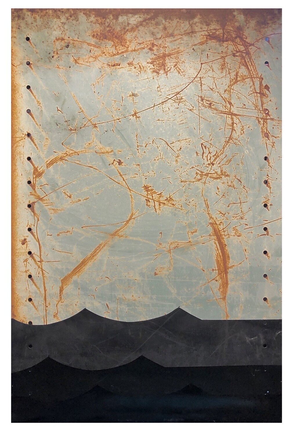 Mike Black - The LocksInk, latex, spray paint, on aged metal panel24 x 36 in.$8,000
