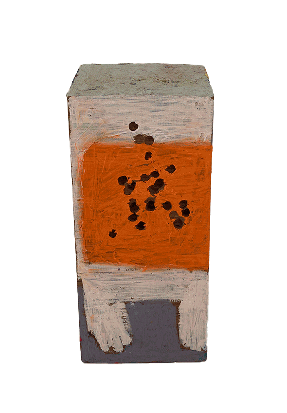 Kimia Ferdowsi Kline - Knees Pulled InOil, wax and oil stick on salvaged wood3.5 x 2.5 x 8.5 in.$1800